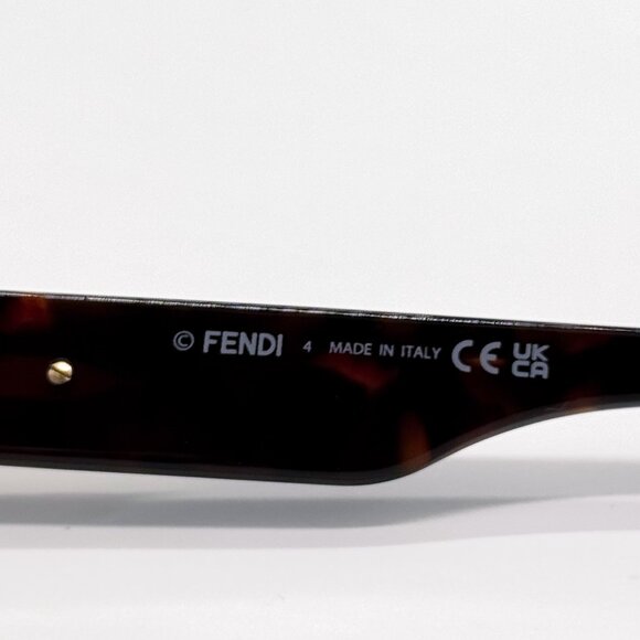 NEW FENDI FE50095U 055 UNISEX HAVANA SQUARE EYEGLASSES FENDI - Picture 8 of 10